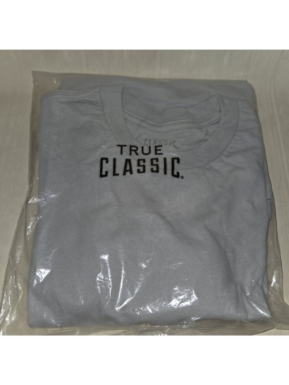 True Classic Glacier Gray Short Sleeve Crew Neck Shirt Men Size Small